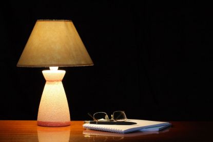 Picture of Harlequin Ceramic Table Lamp – Black & Cream
